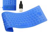 Teclado Flexível Azul Silicone USB Painel chave dobrável